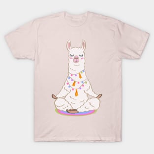 Funny Llama Yoga Namaste Meditation Pranayama Breathe Inhale Exhale T-Shirt